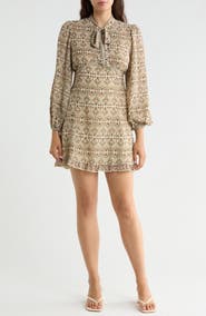 MAX STUDIO Tie Neck Long Sleeve Dress