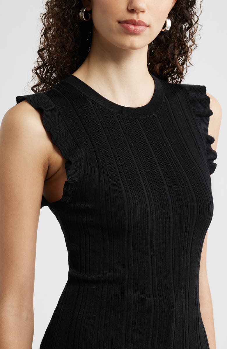 Nordstrom Ruffle Sweater Tank, Alternate, color, Black