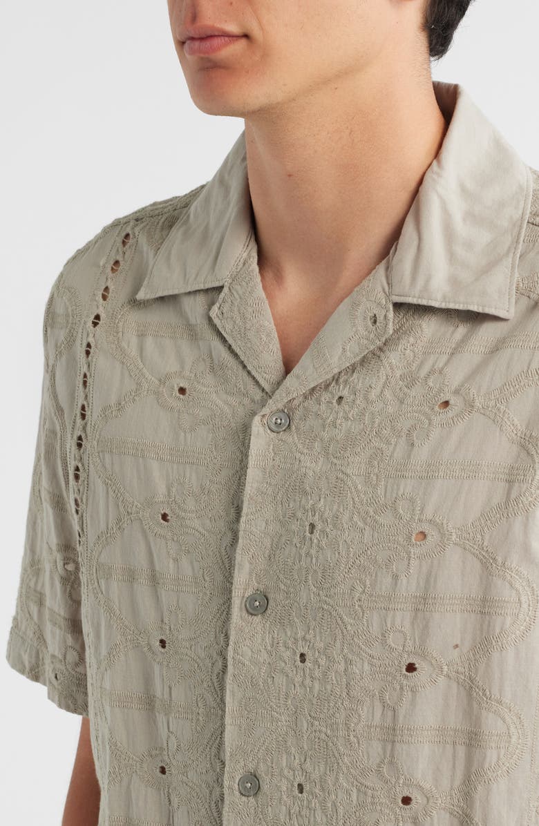 NN07 Julio 5392 Eyelet Embroidered Camp Shirt, Alternate, color, Fog