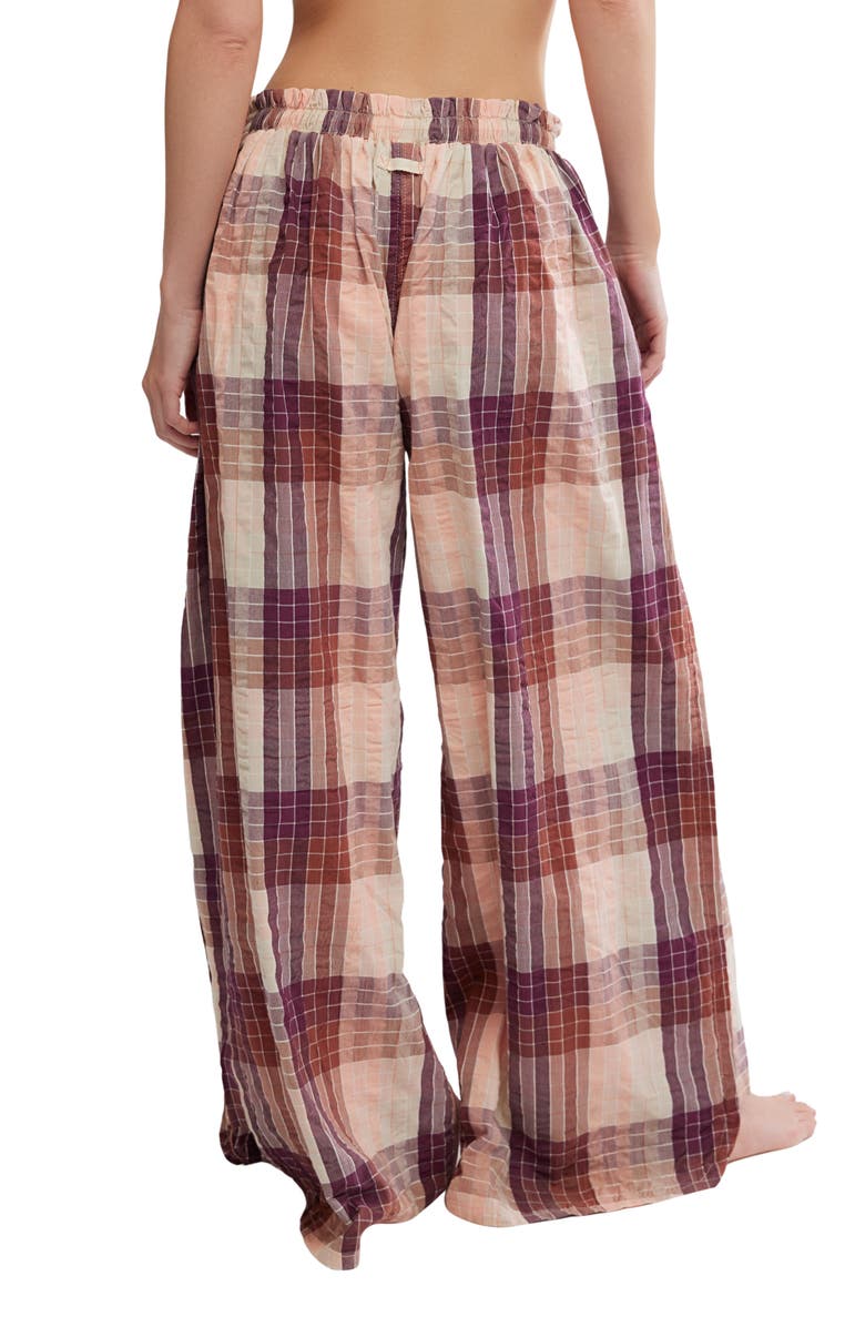 Free People Find the Time Wide Leg Pajama Pants, Alternate, color, Peach Combo