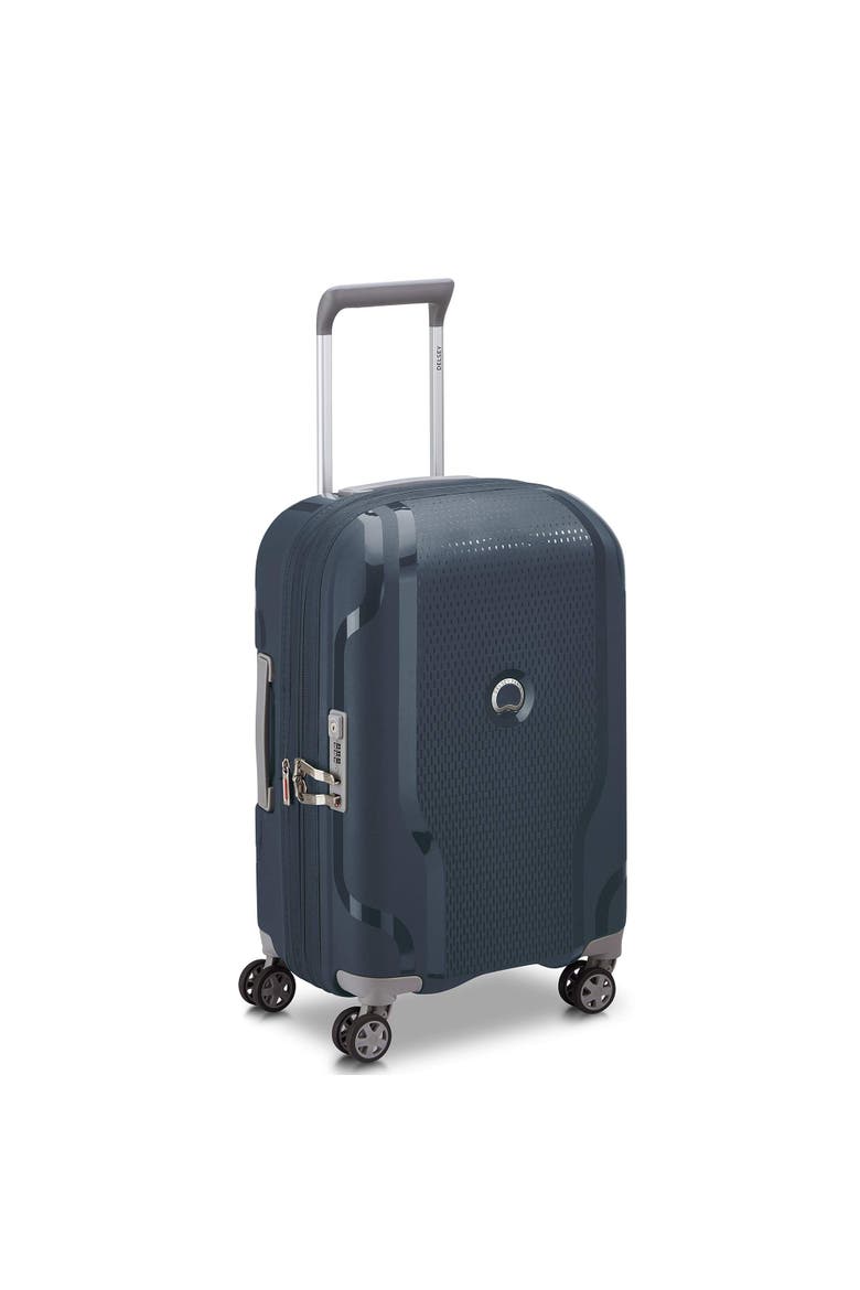 Clavel Hardside Exapndable 19" Carry On Spinner Luggage, Alternate, color, Blue Jean