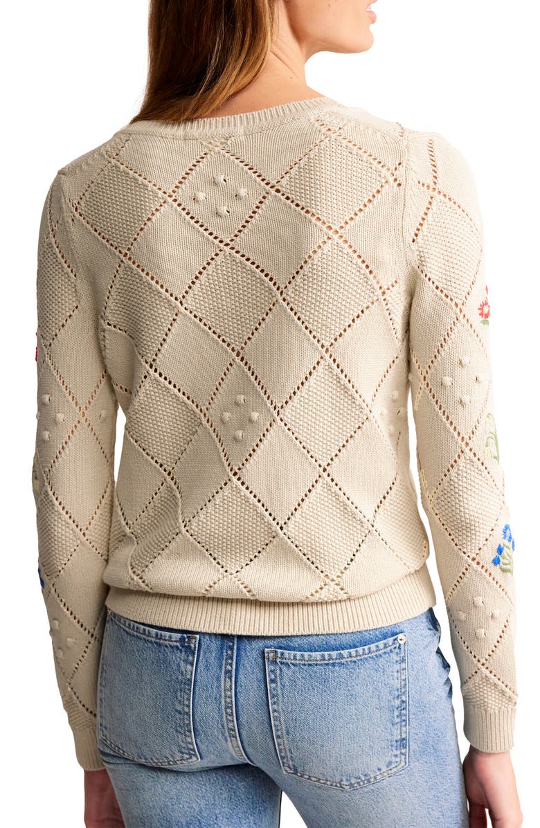 Boden Floral Embroidered Cotton Cardigan, Alternate, color,