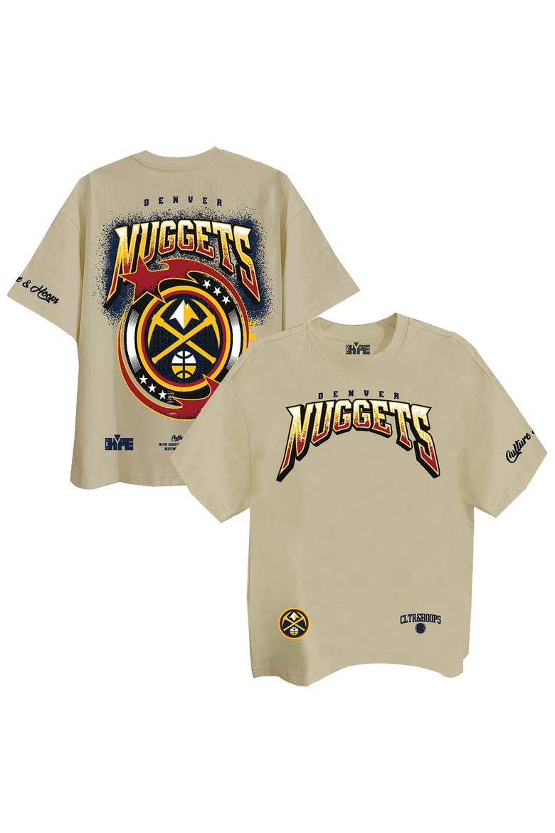 Unisex Two Hype Cream Denver Nuggets Drip & Dime Elevated Drop Shoulder T-Shirt, Main, color, Cream