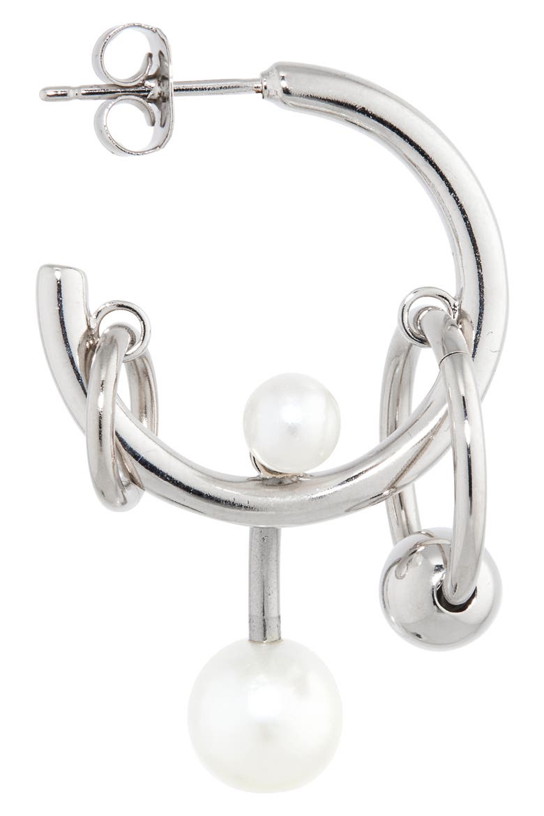 Chase Hoop Charm Earrings, Alternate, color, PALLADIUM