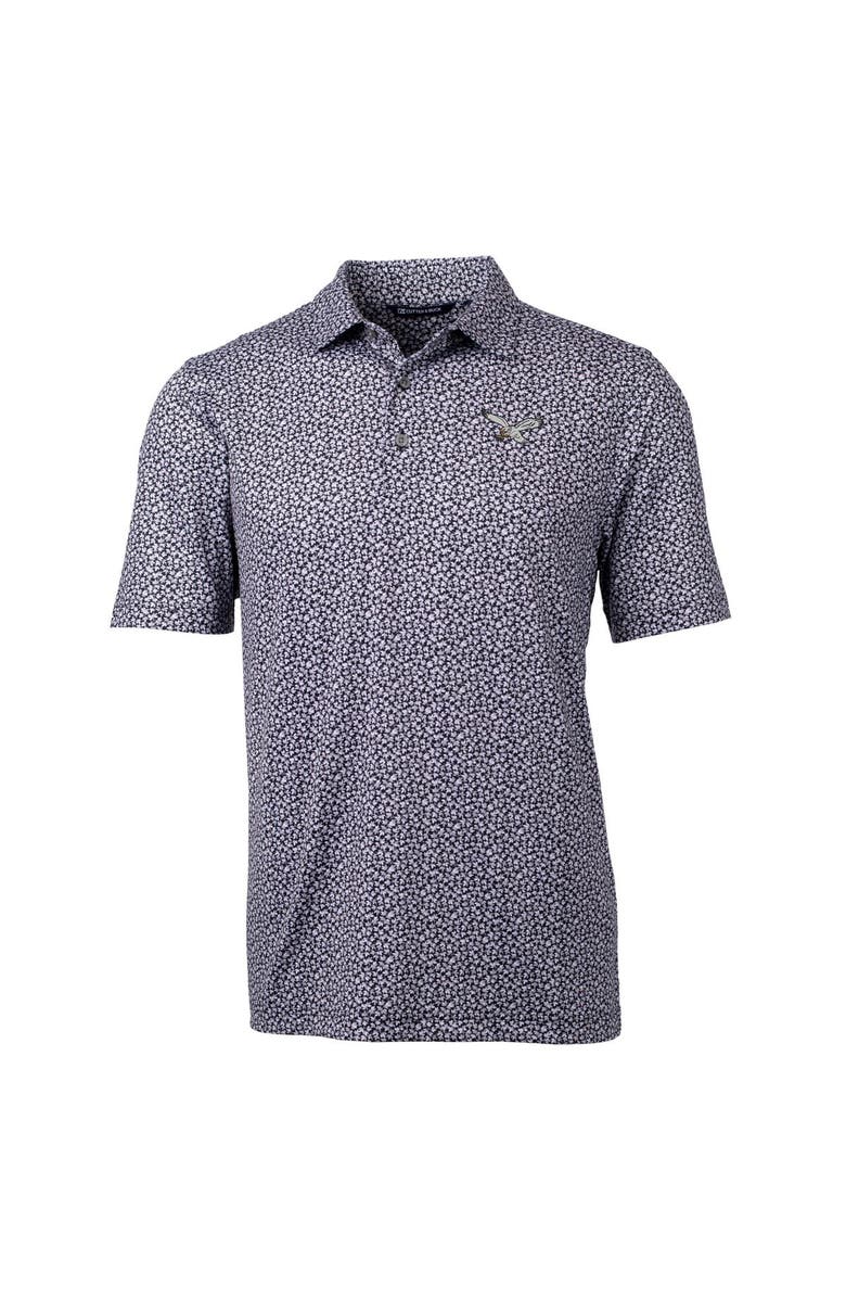 Cutter & Buck Men's Cutter & Buck Black Philadelphia Eagles Pike Magnolia Print Stretch Polo, Alternate, color, 