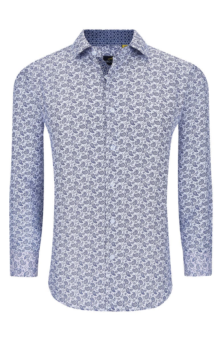 Azaro Uomo Slim Fit Paisley Print Performance Dress Shirt, Alternate, color, 