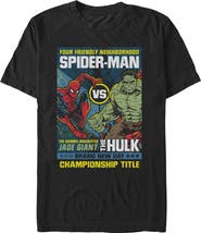 Spider-Man: Brand New Day Mens Marvel Spider-Man Brand New Day Friendly Neighborhood vs Hulk T Shirt