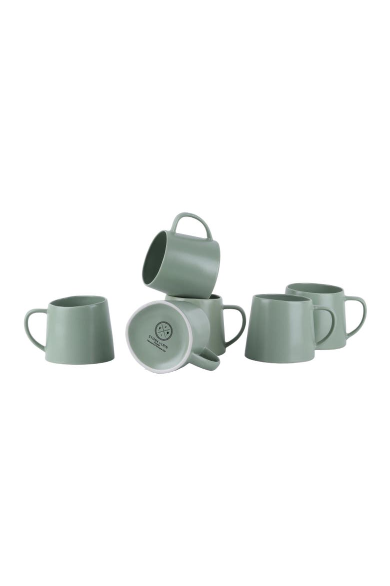 Delilah Porcelain 6-Piece Mug Set, Alternate, color, Peach
