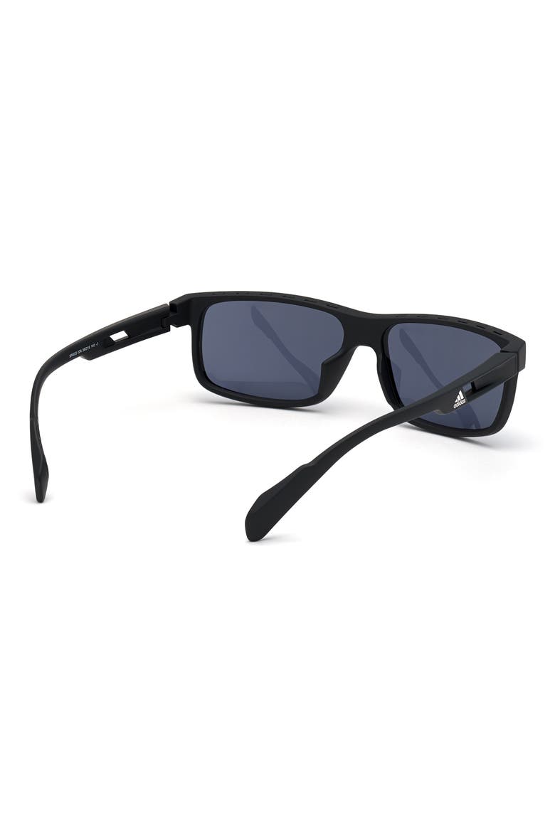 58mm Square Sunglasses, Alternate, color, MATTE BLACK / SMOKE