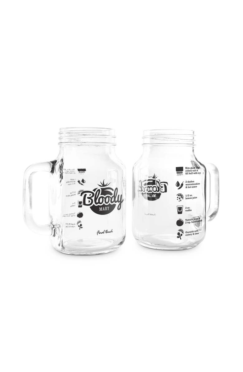 FINAL TOUCH Bloody Mary Mason Jar Glasses, Set of 2, Alternate, color, Clear