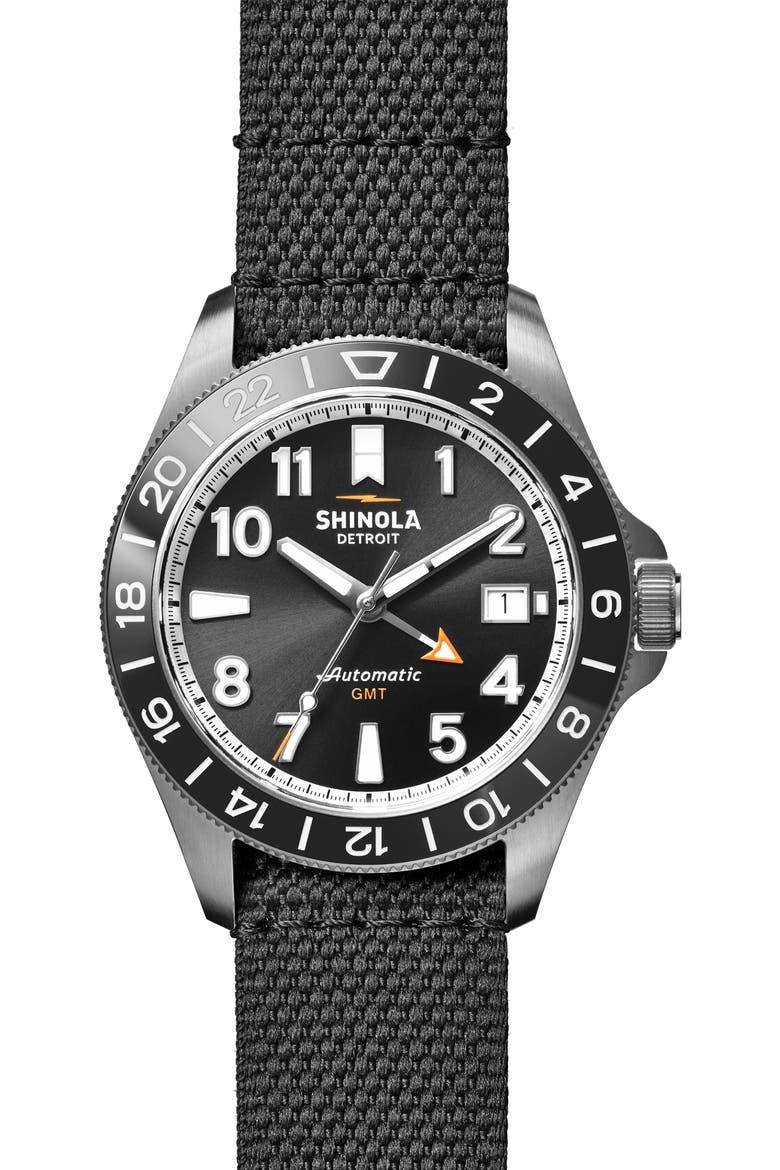 Monster GMT Automatic Watch Gift Set, 40mm, Alternate, color, BLACK