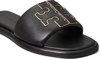 Double-T Leather Sport Slide Sandal