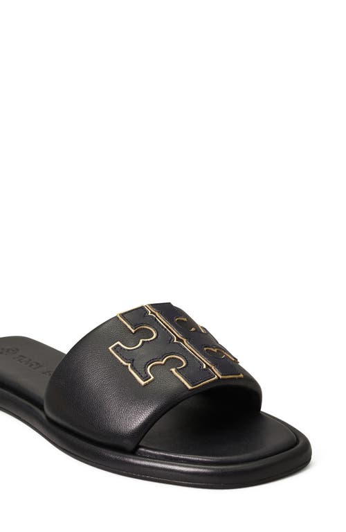 Tory Burch Double-t Leather Sport Slide Sandal In Multi