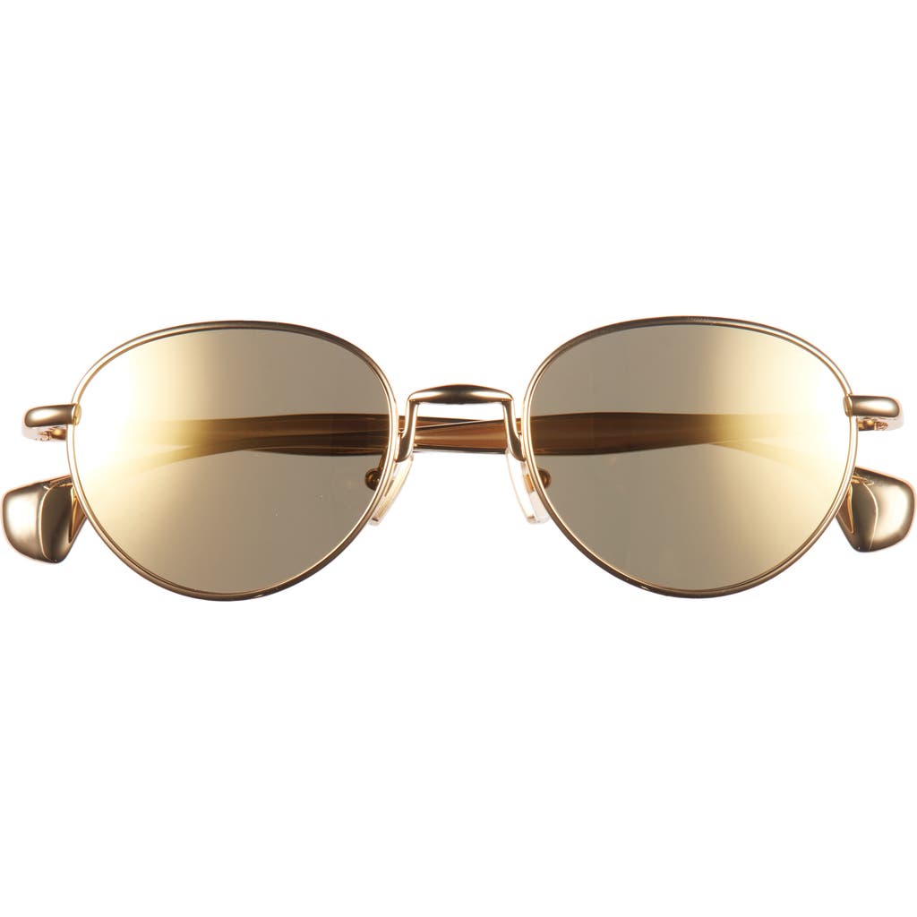 Bottega Veneta 50mm Small Oval Sunglasses In Gold