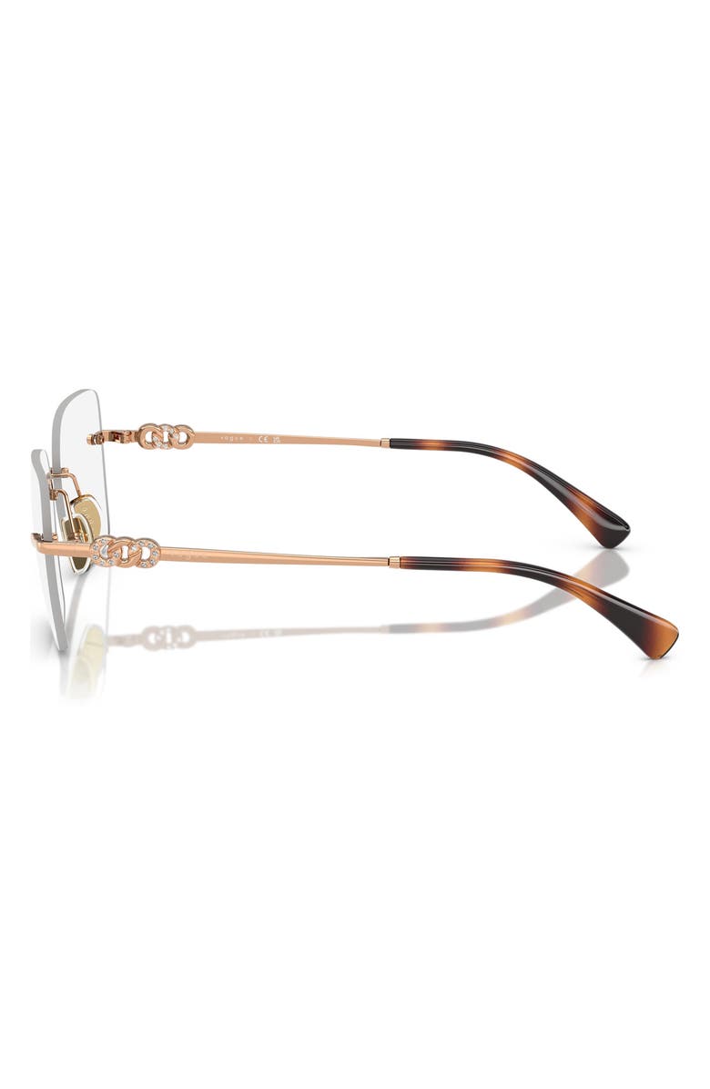 VOGUE 53mm Square Optical Glasses, Alternate, color, Rose Gold