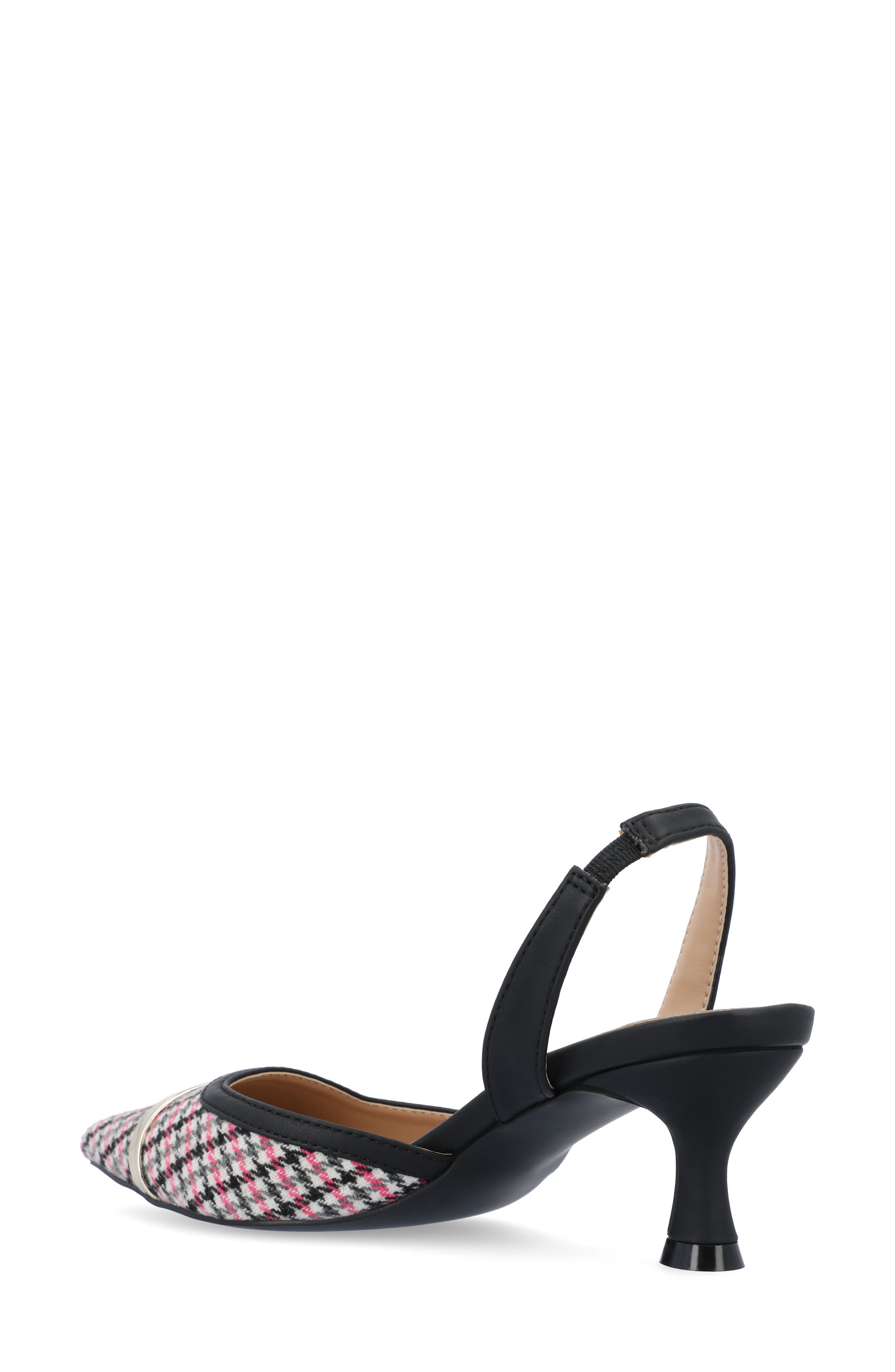 Journee Collection Nellia Slingback Pointed-Toe Pump, Alternate, color, Black