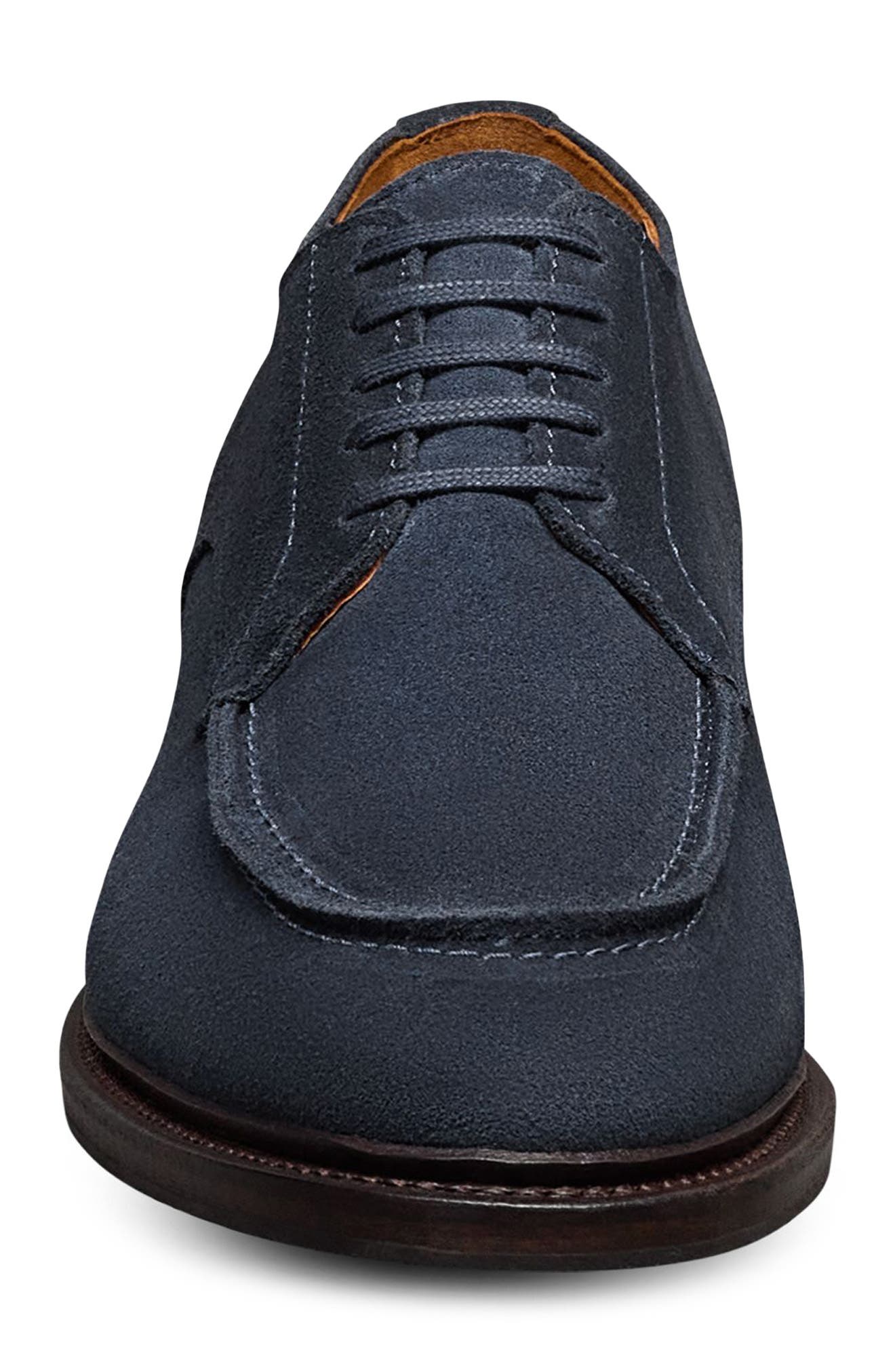 Rivington Suede Moc Toe Derby, Alternate, color, NAVY SUEDE