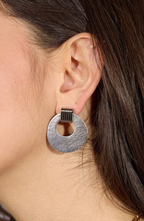 Nickel & Suede Vintage Evan Earrings