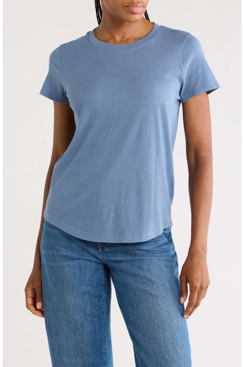 Vintage Crewneck Cotton T-Shirt, Main, color, CHALKED INDIGO
