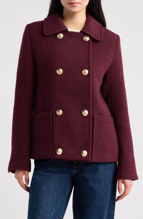 Plaid Double Breasted Short Coat