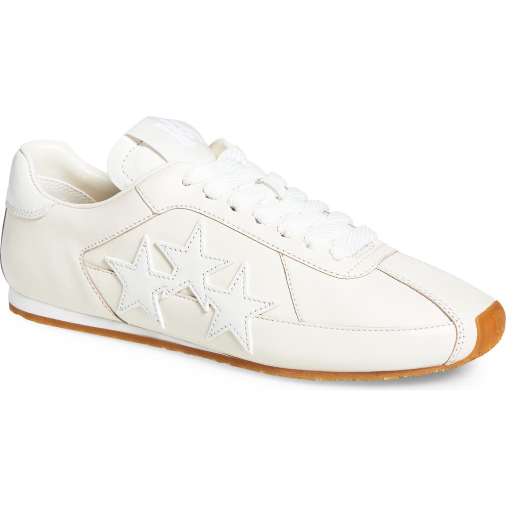 Amiri Pacific Stars Mixed Leather Sneakers In Beige