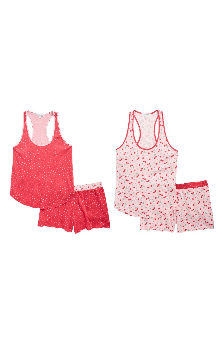 PJ Salvage 4-Piece Mix & Match Jersey Pajama Set, Main, color, Ruby Red