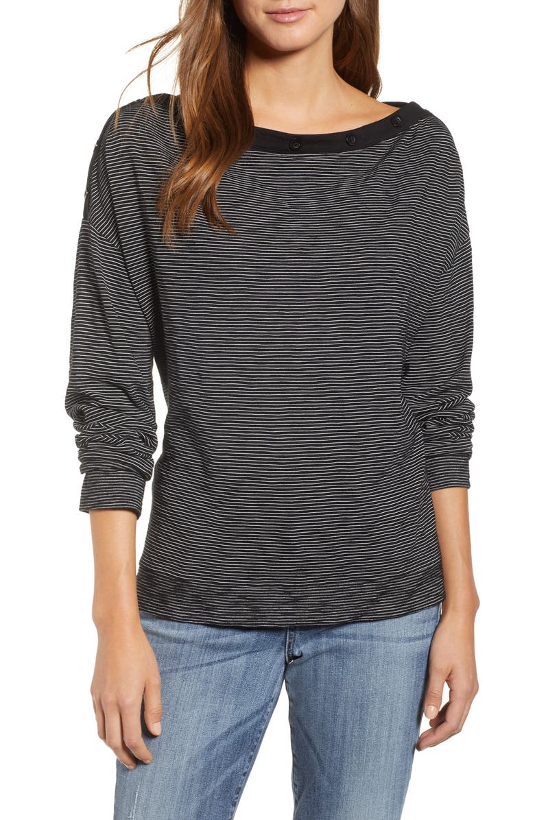 Caslon<sup>®</sup> Button Neck Tee, Main, color, 