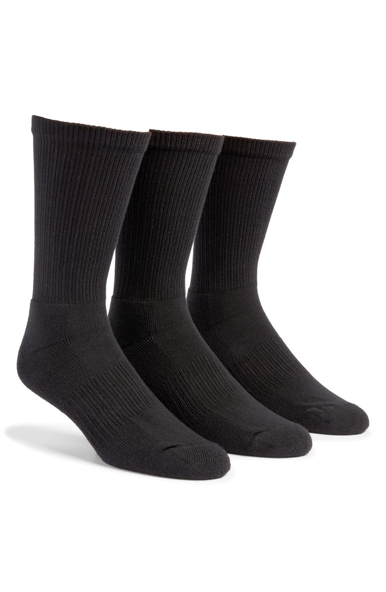 Nordstrom 3-Pack Everyday Cotton Blend Crew Socks, Main, color, Black