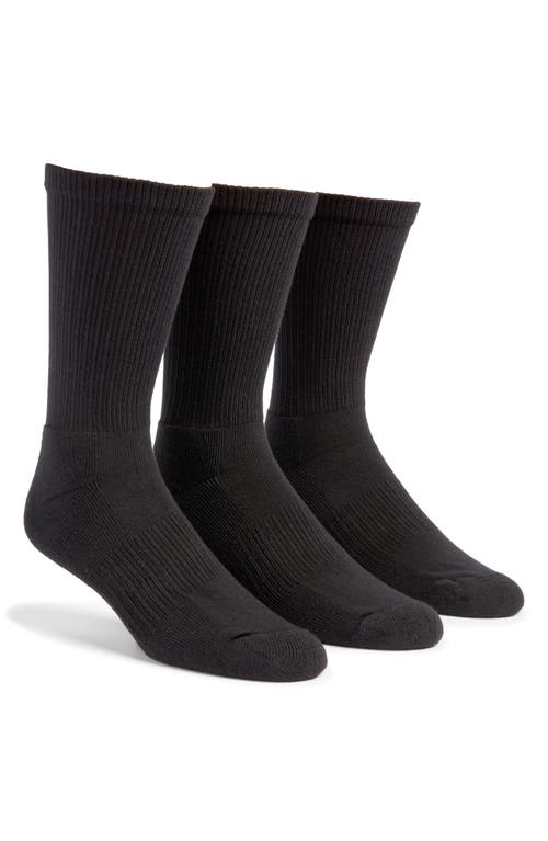 Nordstrom 3-pack Everyday Cotton Blend Crew Socks In Black