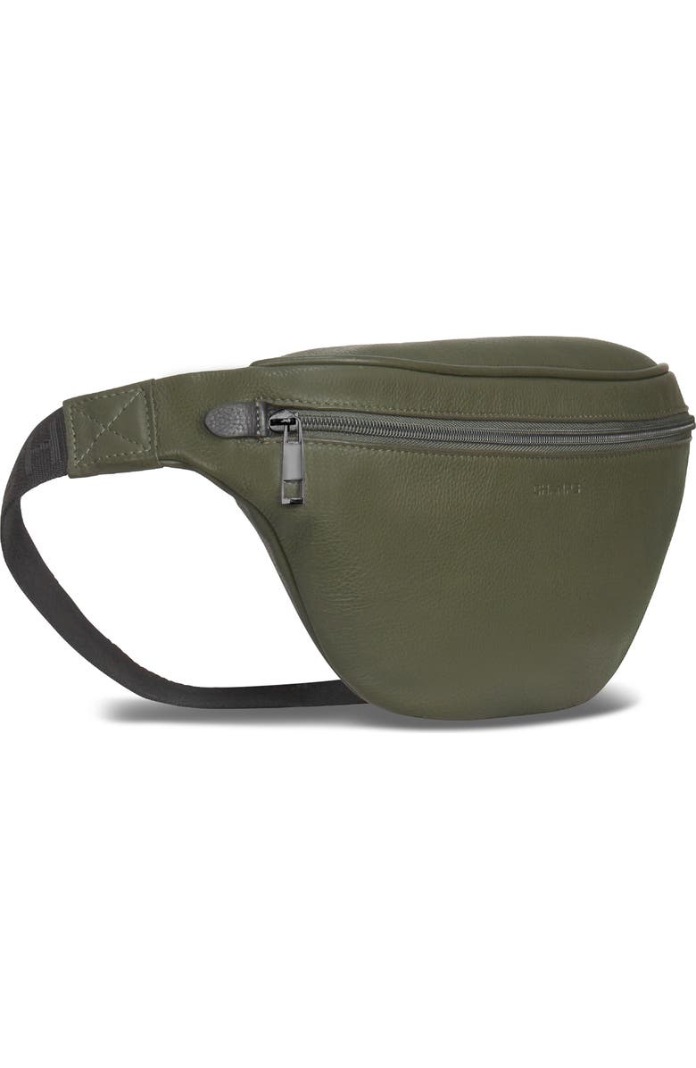 CHAMPS Leather Belt Bag, Alternate, color, Khaki