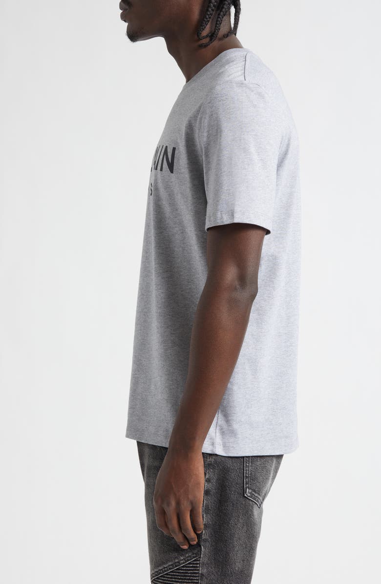 Balmain Print Cotton T-Shirt, Alternate, color, Yeq Grey/ Black