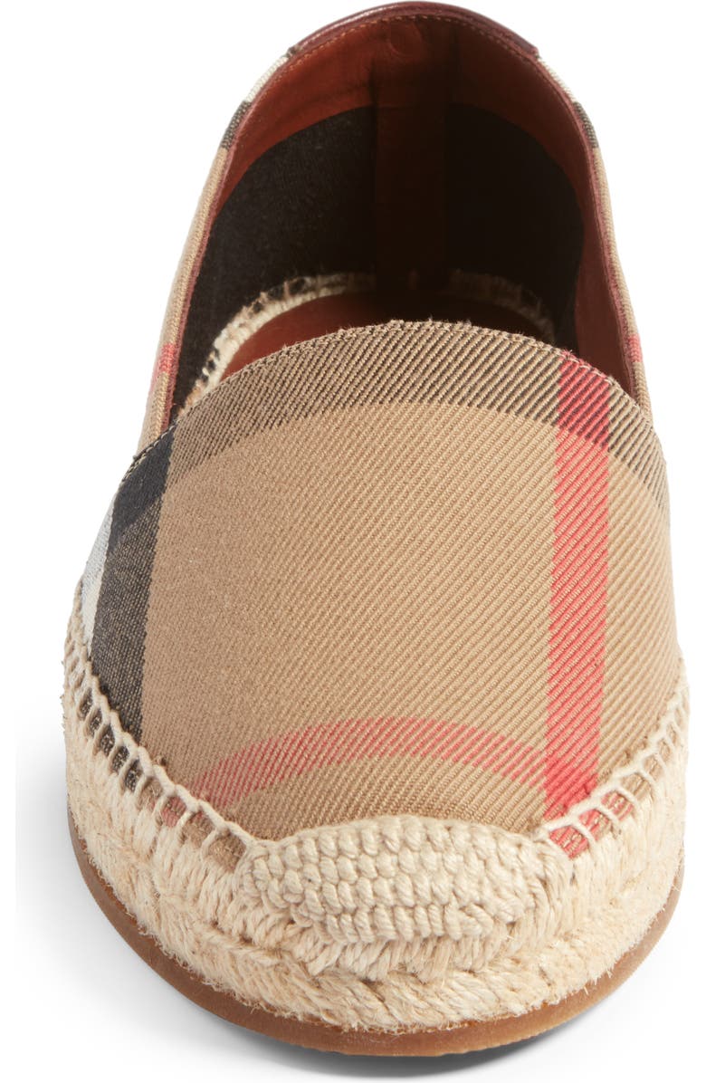 Burberry Check Print Espadrille Flat, Alternate, color,