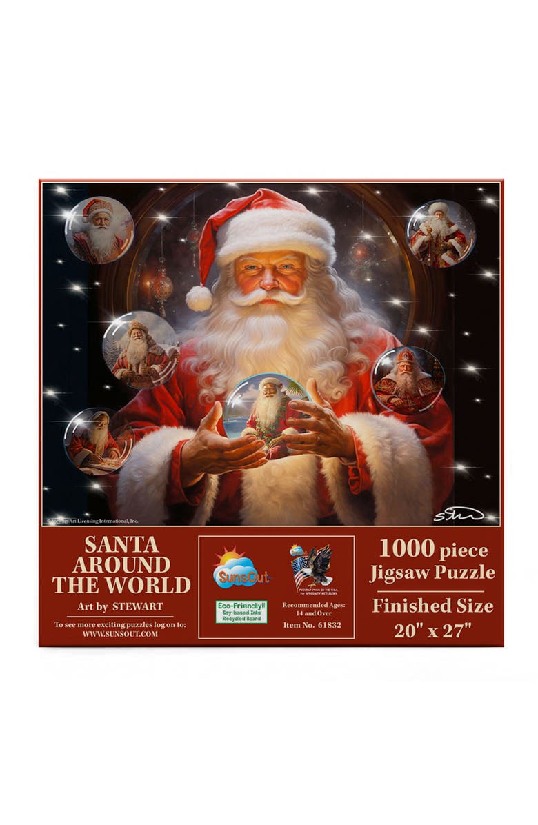 Sunsout Santa Around the World 1000 piece Jigsaw Puzzle for Adults, Alternate, color, Multicolor
