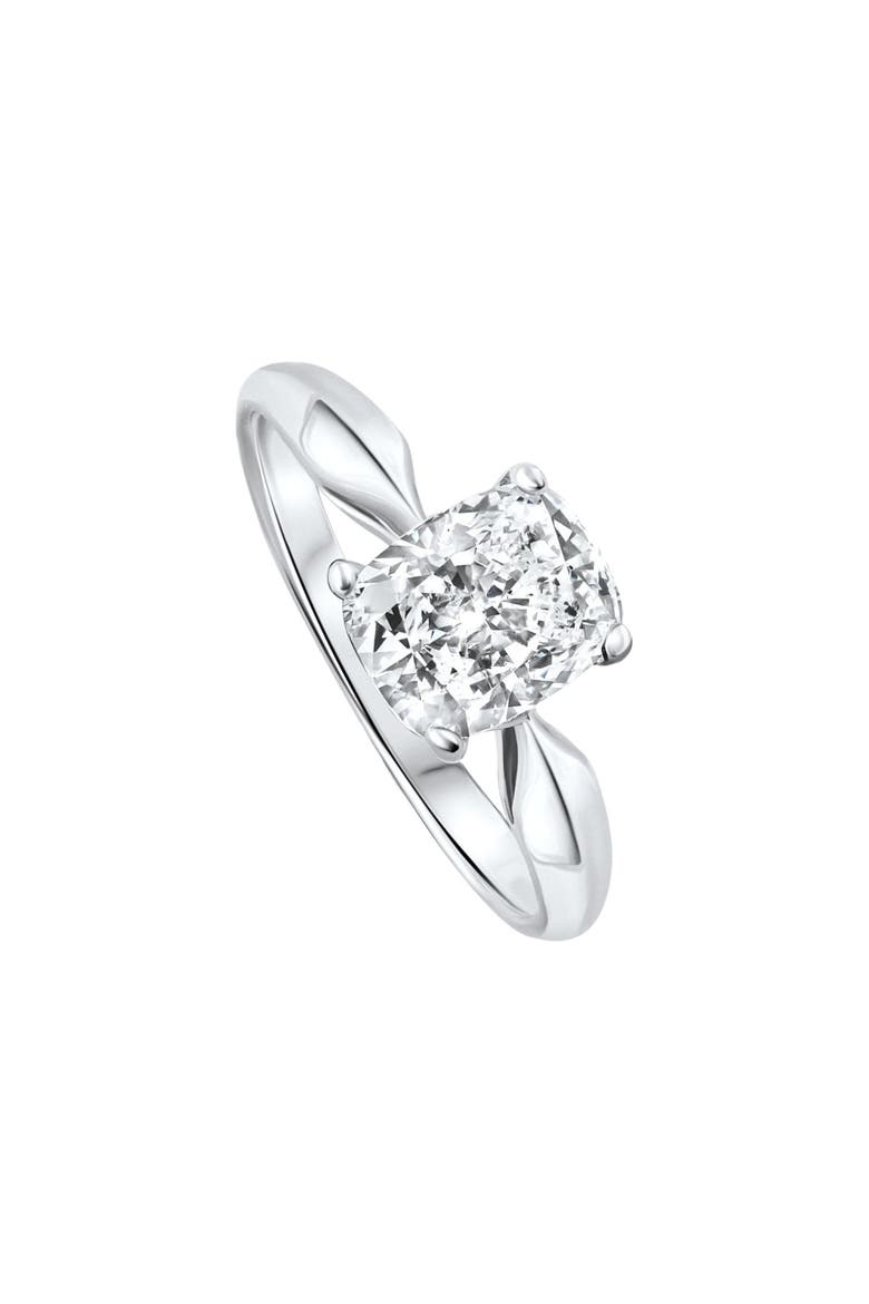 Certified 2Ct Cushion Solitaire Diamond Engagement Ring 14k Gold Lab Grown, Alternate, color, 14k White Gold