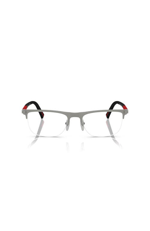 Prada Linea Rossa 55mm Rectangle Optical Glasses In Metallic