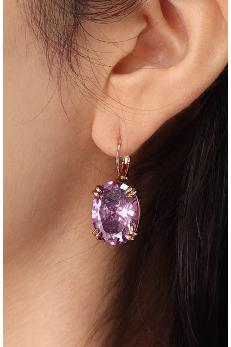 Grape Glow Earrings, Alternate, color, Purple & Gold