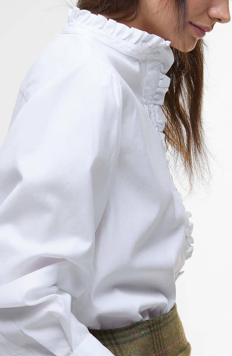 Barbour Embleton Ruffle Cotton Button-Up Shirt, Alternate, color, 