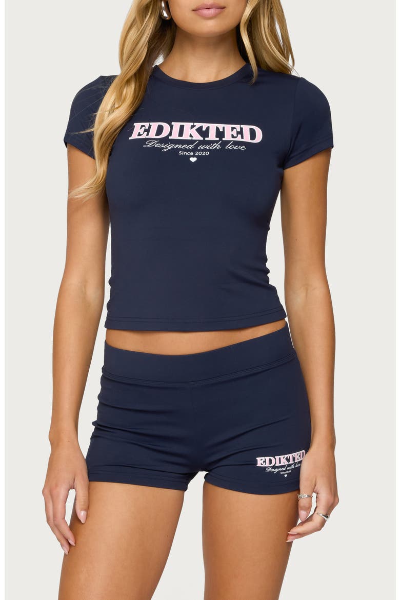 With Love Babydoll T-Shirt, Main, color, NAVY