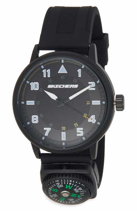 Sets Analog Silicone Strap Watch with Compass