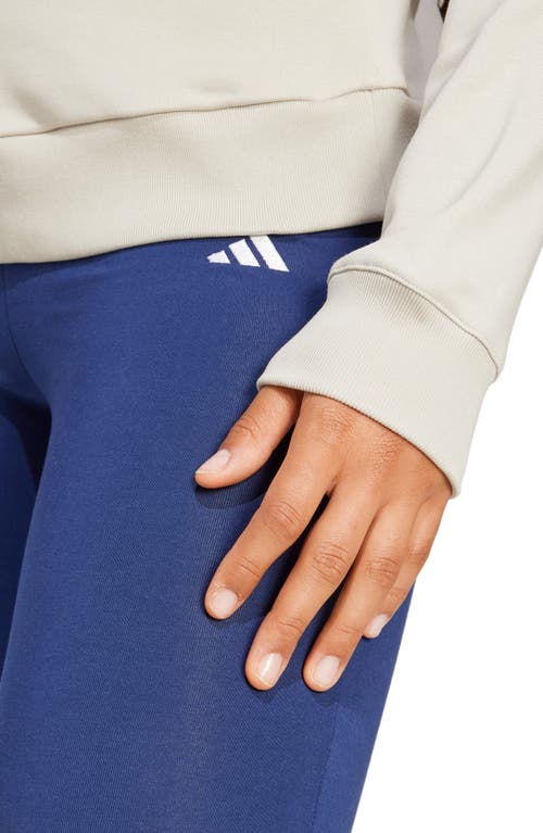 Adidas Originals Women's Essentials Small Logo French Terry Quarter Zip Top In Wonder Alumina/white