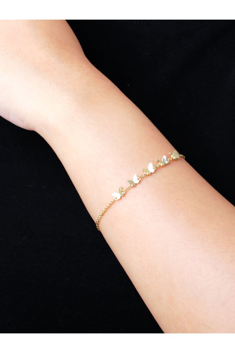 Butterfly Chain Bracelet in 14K Gold, Alternate, color, Yellow Gold