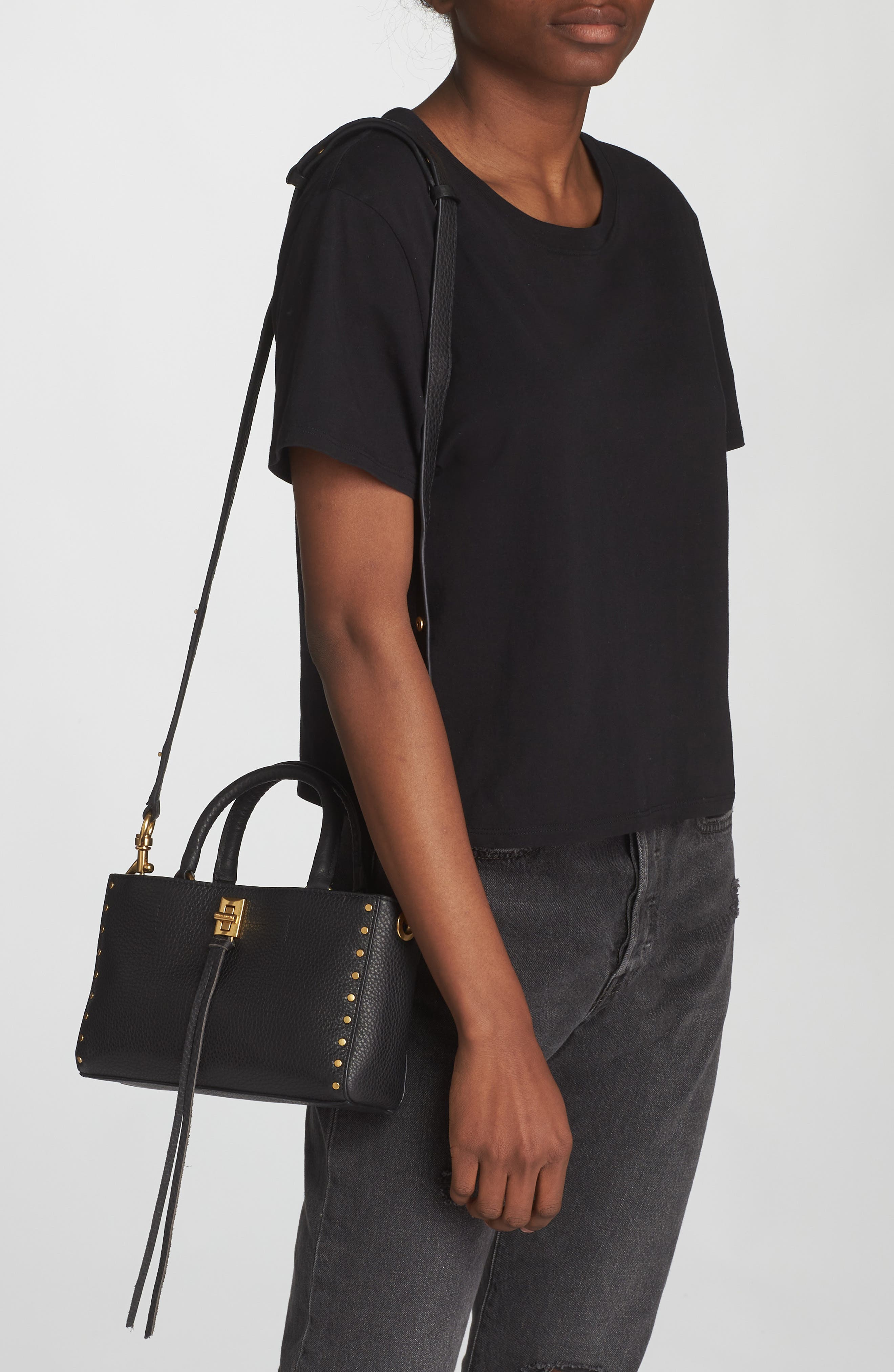 Rebecca Minkoff Darren Leather Top Handle Bag, Alternate, color, 