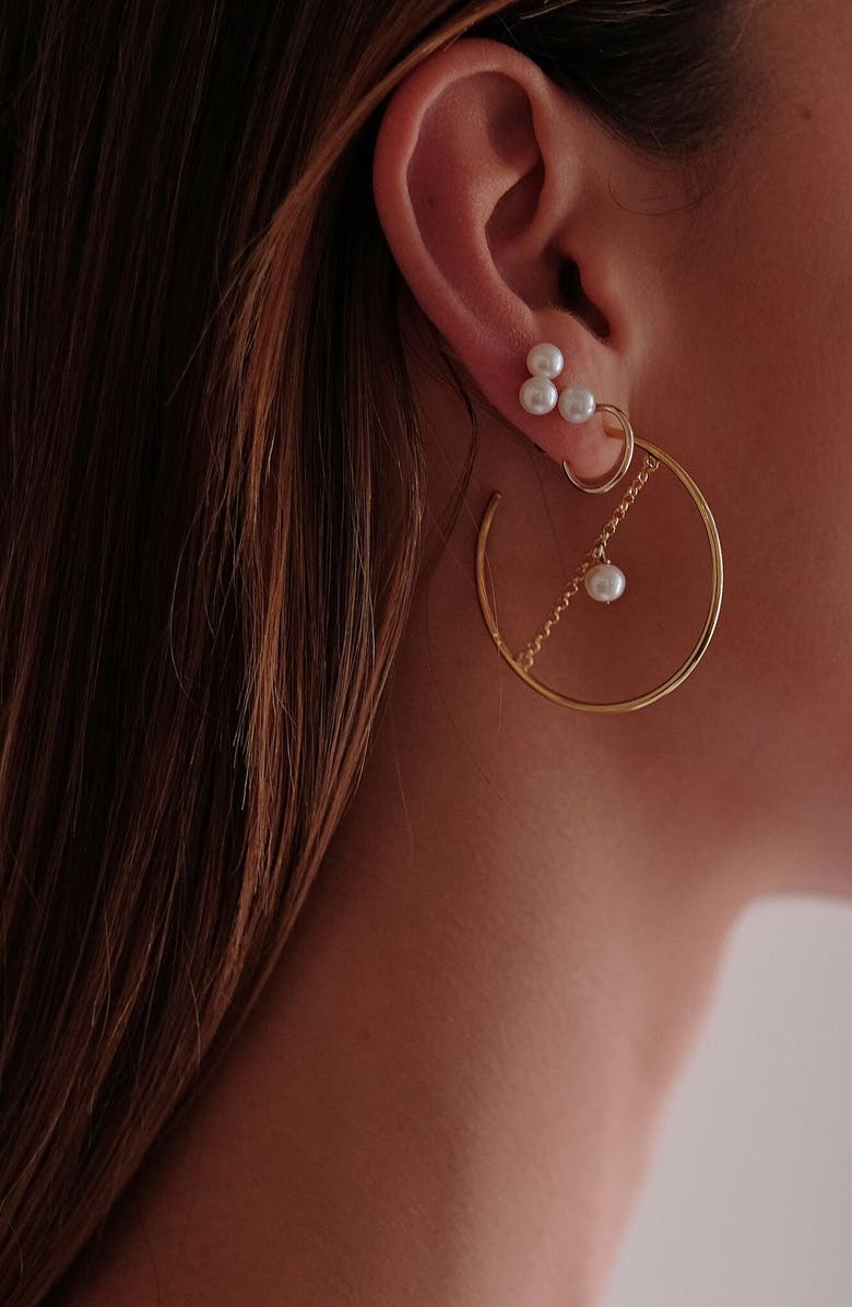 Natasha Schweitzer Selene Freshwater Pearl Hoop Earrings, Alternate, color, 