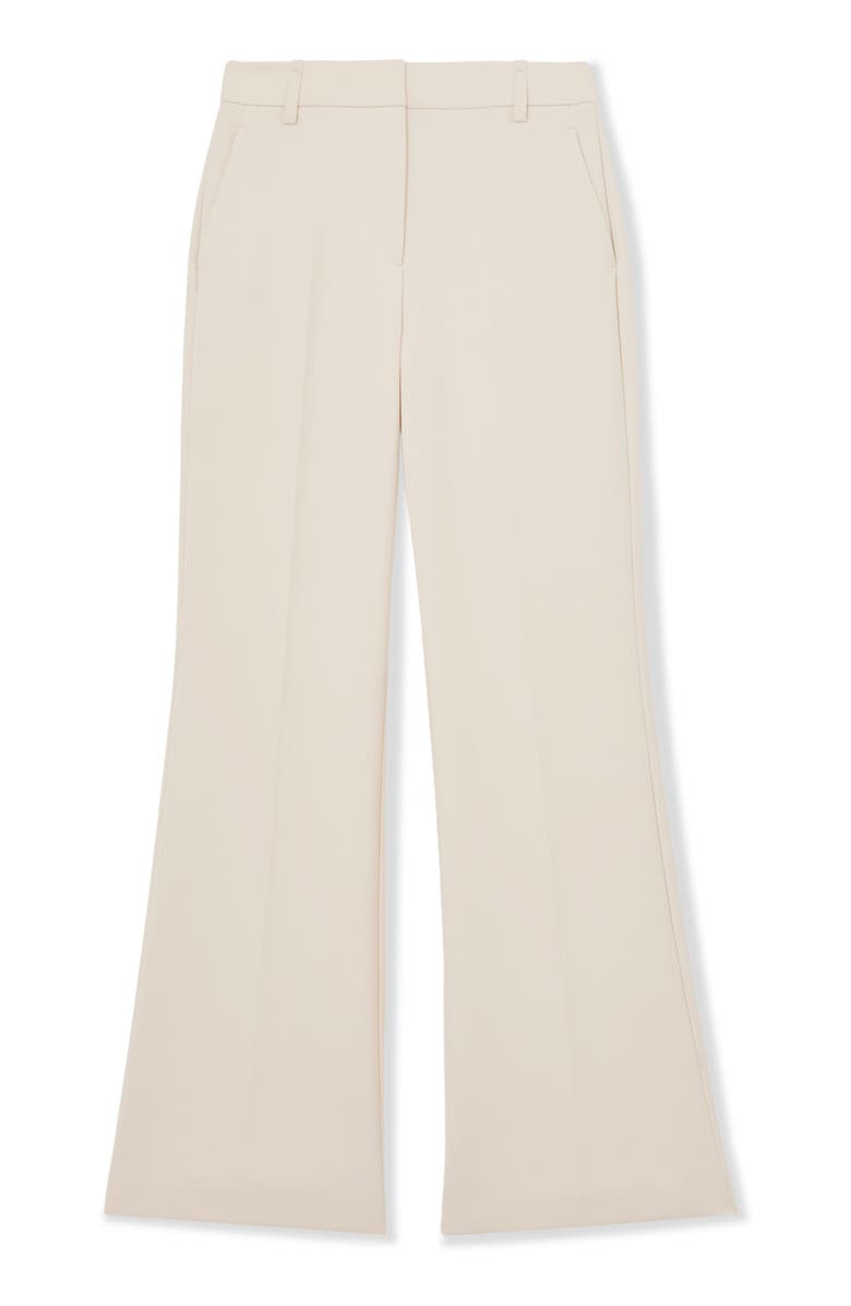 Reiss Leona Belted Flare Hem Pants, Alternate, color, Cream