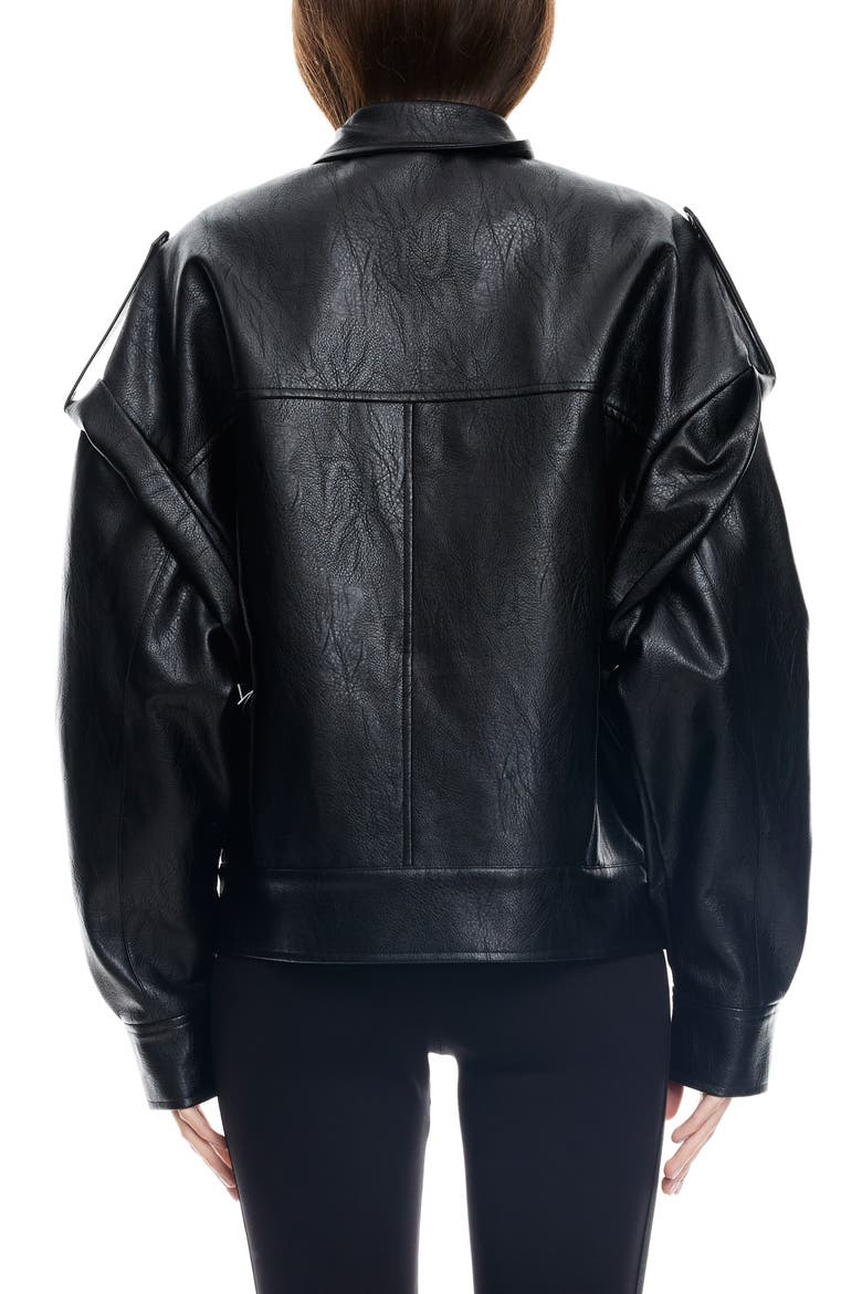 Madame Faux Leather Jacket, Alternate, color, ONYX