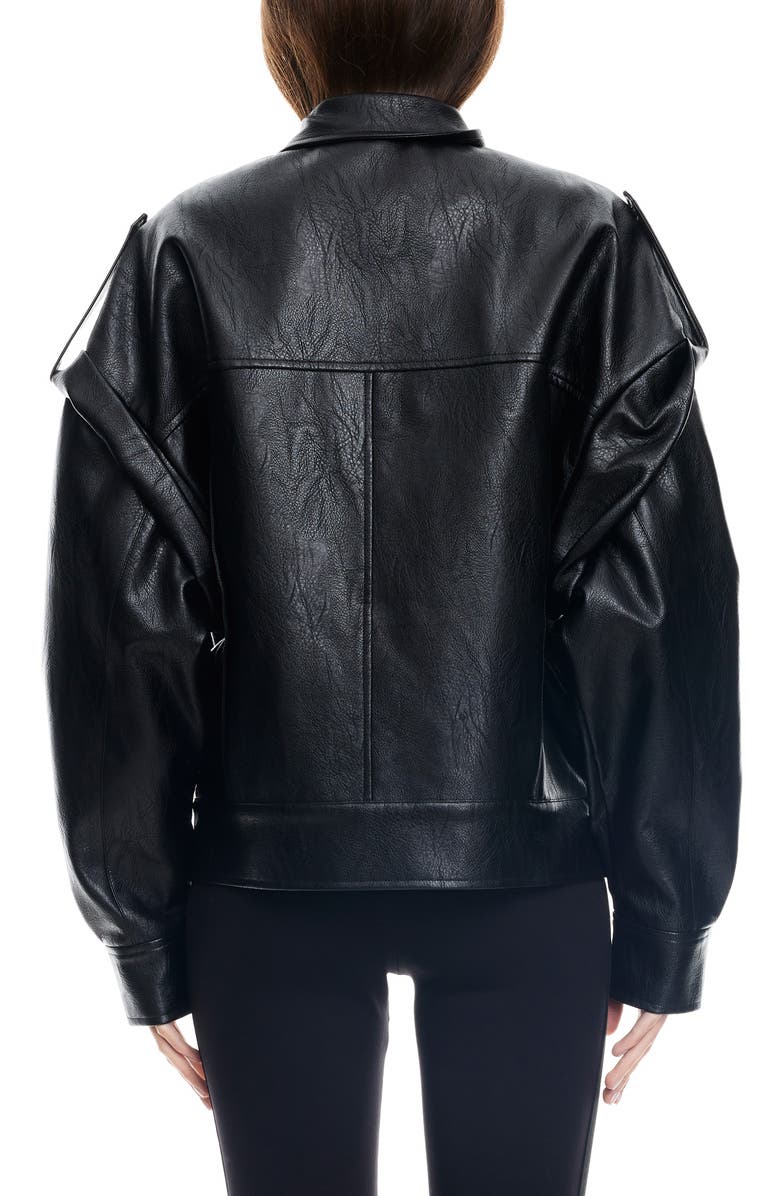 LIONESS Madame Faux Leather Jacket, Alternate, color, Onyx