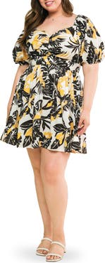 FLYING TOMATO Ruched Puff Sleeve Minidress