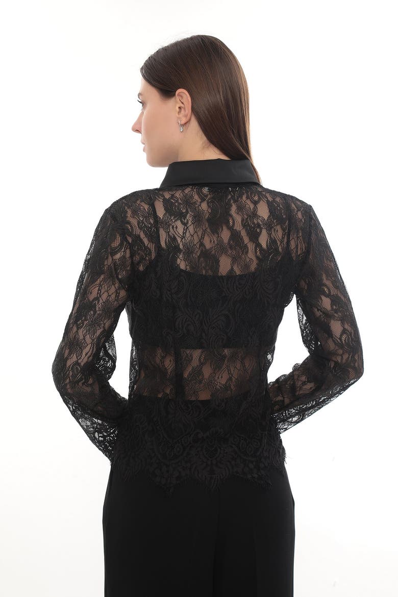 Lace Shirt, Alternate, color, Black