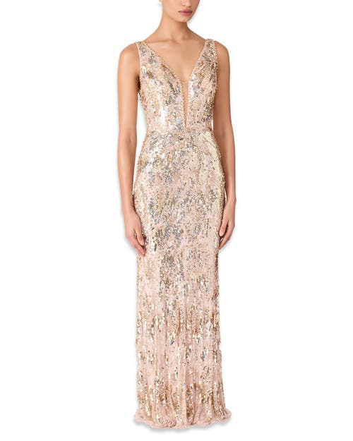 Jenny Packham Marion Maxi Dress In Gold