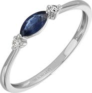 Bony Levy El Mar 18K White Gold Diamond & Sapphire Stackable Ring - 0.09ctw (Nordstrom Exclusive)